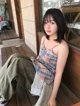 ピュアチェックパッチブラウス ( 2color )