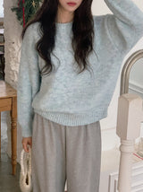 #Cozy Hairy Pastel Wool Loose Fit Knit (5color)