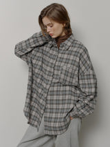 フラネルチェックシャツ (GREY)