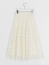 Lanbaf Frill Tiered Layered Long Skirt