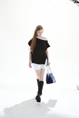 UNBALANCED LAYERED SLEEVELESS (BLACK)