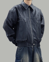 フェイドレザーパディング (Black)