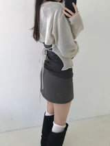 モヘアバックレスカーディガン (3 colors)
