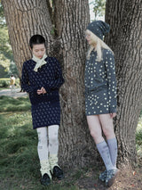 AW25 ボタンポルカドットパイルハット