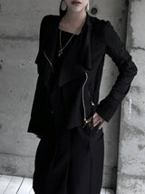 suede drape rider jacket (2color)