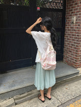 ローデン フリル コットン バルーン ショートスリーブ ブラウス