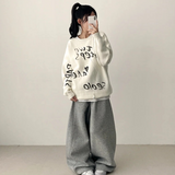 Pen Lettering Printing Round Knit