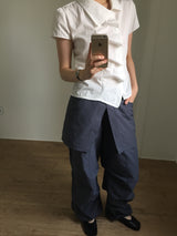 Nylon wrap skirt pants (2color)