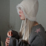 Furry Knit Trooper Hat (beige)