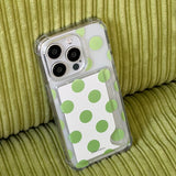 [Jelly] Big dot(green) Card pocket case