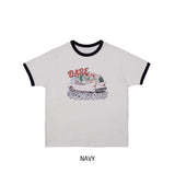 ドレーププリントリンガーハーフスリーブTシャツ