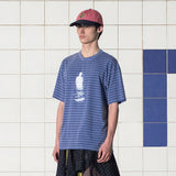 PIGMENT STRIPE T SHIRT / BLUE