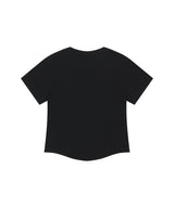 ドット ベーシック ロゴ ラウンド クロップ Tシャツ ブラック