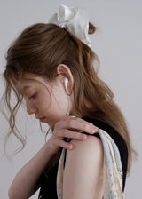 Pearl Satin Scrunchie_Large_Light Ivory