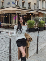 Bianca off-shoulder wool knit