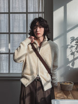 Neville two-way angora knit zip-up