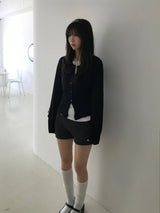 モヘアバックレスカーディガン (3 colors)