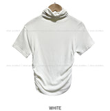Jamie Shirring Turtleneck Short Sleeve