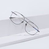 Knouun Square titanium glasses CODE. 102. G Black N Gray