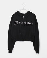 Arring Two Way Lettering Pocket Long Sleeve Hooded Zip-Up