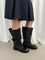 ウォッシュ加工ロングブーツ（ソフトタイプ）