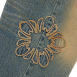 [ULKIN] MUGUNG Applique Washed Denim Pants_Indigo