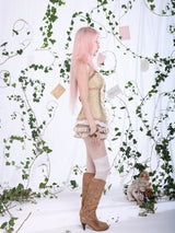 Rosé Isle Vintage Lace-Up Strap Top Elegant Fitted Design Summer Vest