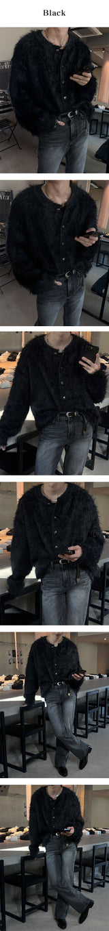 [F/W]ウールヘアリーアンゴラファーカーディガン(3color)