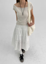 [MADE] Maru Linen Boat Neck Off Shoulder Knit