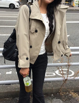 Barin Trench Crop Buckle Short Jacket