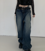 Windbreaker y2k denim wide pants