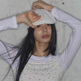 LACE BANDING HUNTING CAP (WHITE) F25QE996