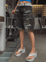 Tizzy Damage Black Denim Half Pants