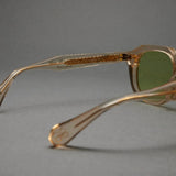 Vatic Vintage Optical Soto Champagne / Blue Demi 8mm thick-cut acetate frame glasses with light green lenses