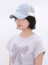 コットンドットツートントラッカーキャップ(LIGHT BLUE)