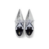 Boxing Enamel Lace-Up Stiletto Heel(Silver)