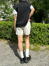ルーズフィットブラックデニムベスト code 21012