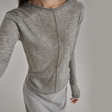 [Yuhaden] See-Through Cutting Long Sleeve T-Shirt -4color