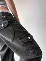 Semi Heart Side Cargo Loose Bootcut Pants 3color