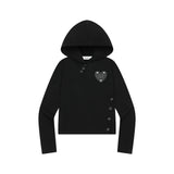 アレンメタルロゴスナップボタンフードTシャツ