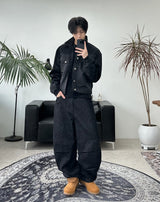 レペルバックストラップデニムパンツ