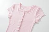 Lora Button Slim Tee
