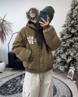 Kira Vintage Quilted Hooded Jumper