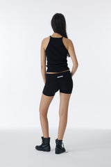 CUBIC HALTERNECK TANK TOP (BLACK)