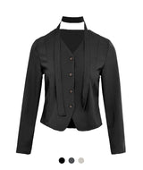 Modern V-neck Muffler Jacket