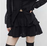 pre back string shirt + cancan skirt set