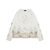 (DUC) BB グラフィックワッフルオーバーサイズ長袖Tシャツ アイボリー