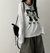 Camo 07 lettering number long sleeve tee