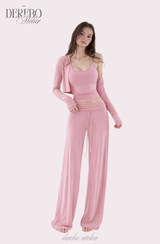 Roena pad sleeveless flare training set-up( cardigan)