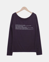 Mre Boat-Neck Lettering Long-Sleeve T-Shirt
